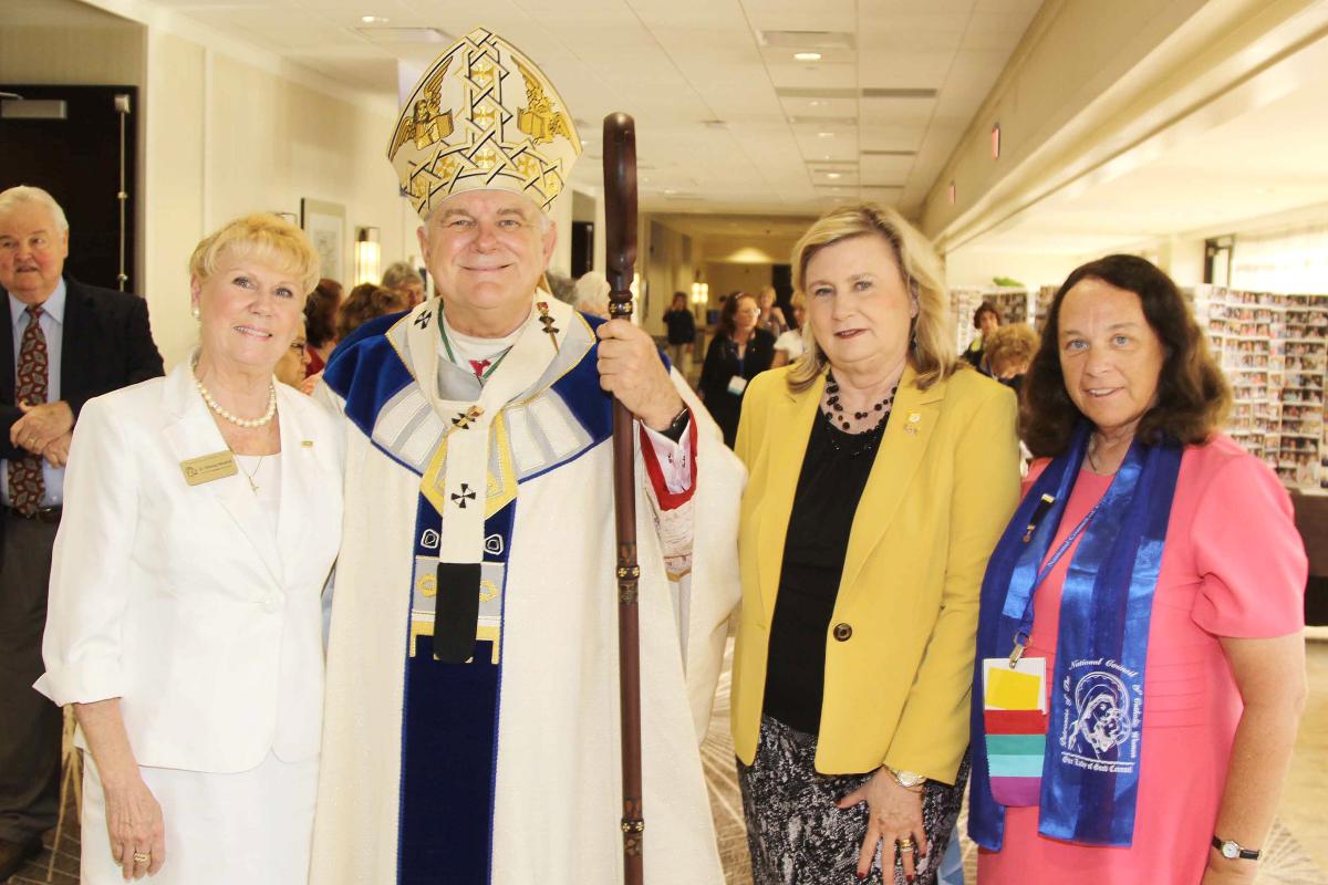 NCCW Convention 2015  Rebecca Woodhull, outgoing NCCW  President, Archbishop Wenski, Sheila Hopkins, NCCW President, and maribeth  Stewart, NCCW President Elect